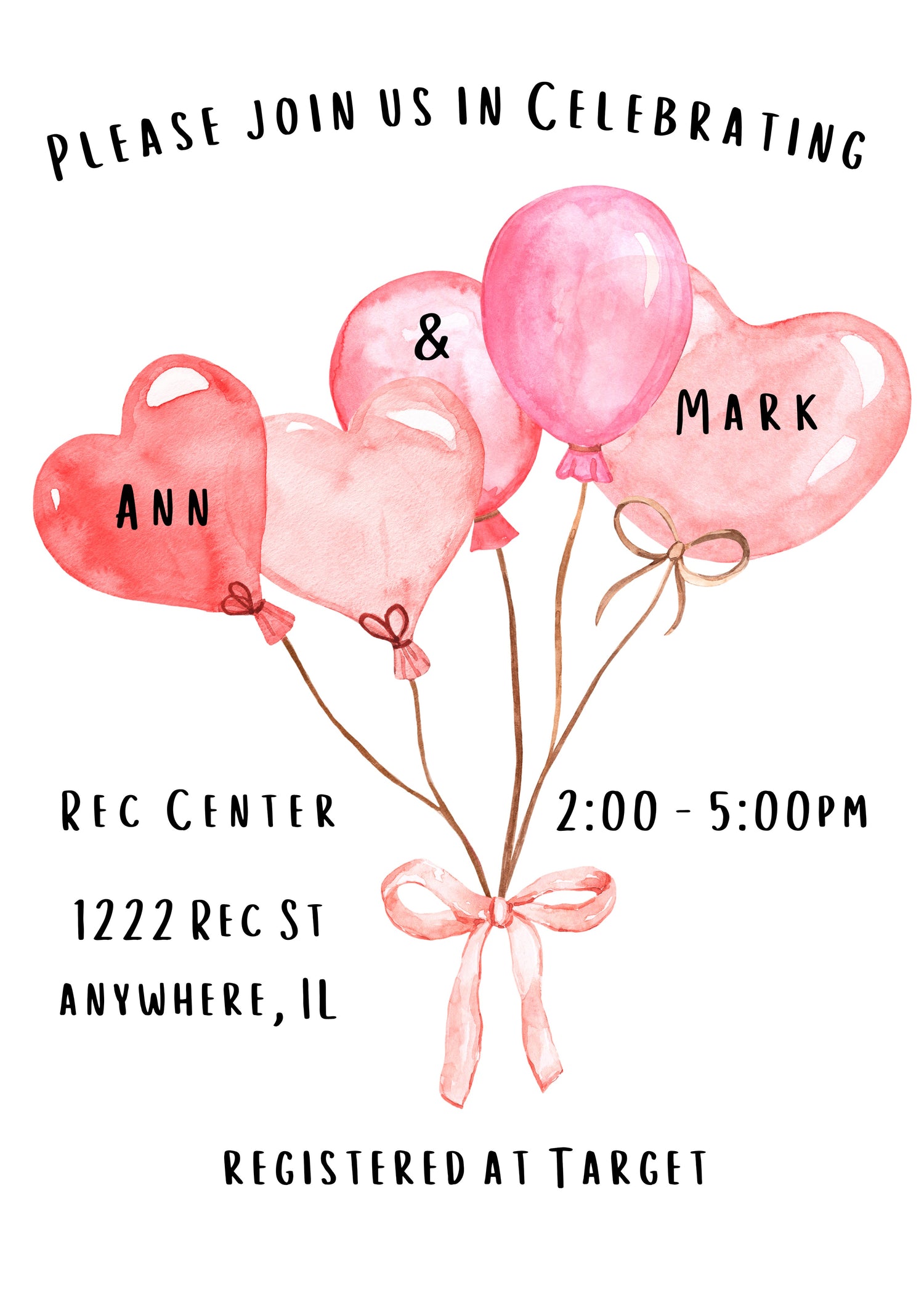 Wedding Shower Design Invite - Pink
