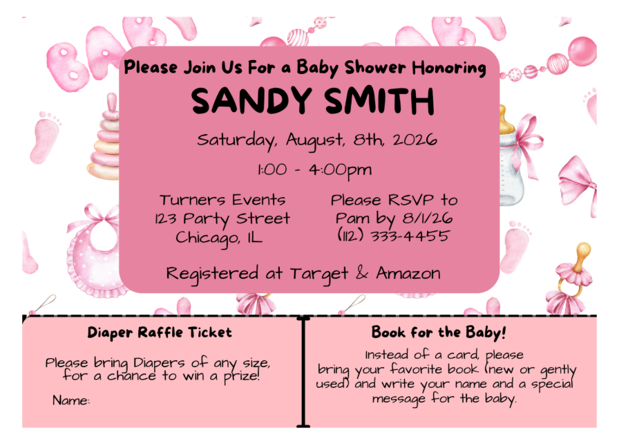 Baby Shower Invite - Pink