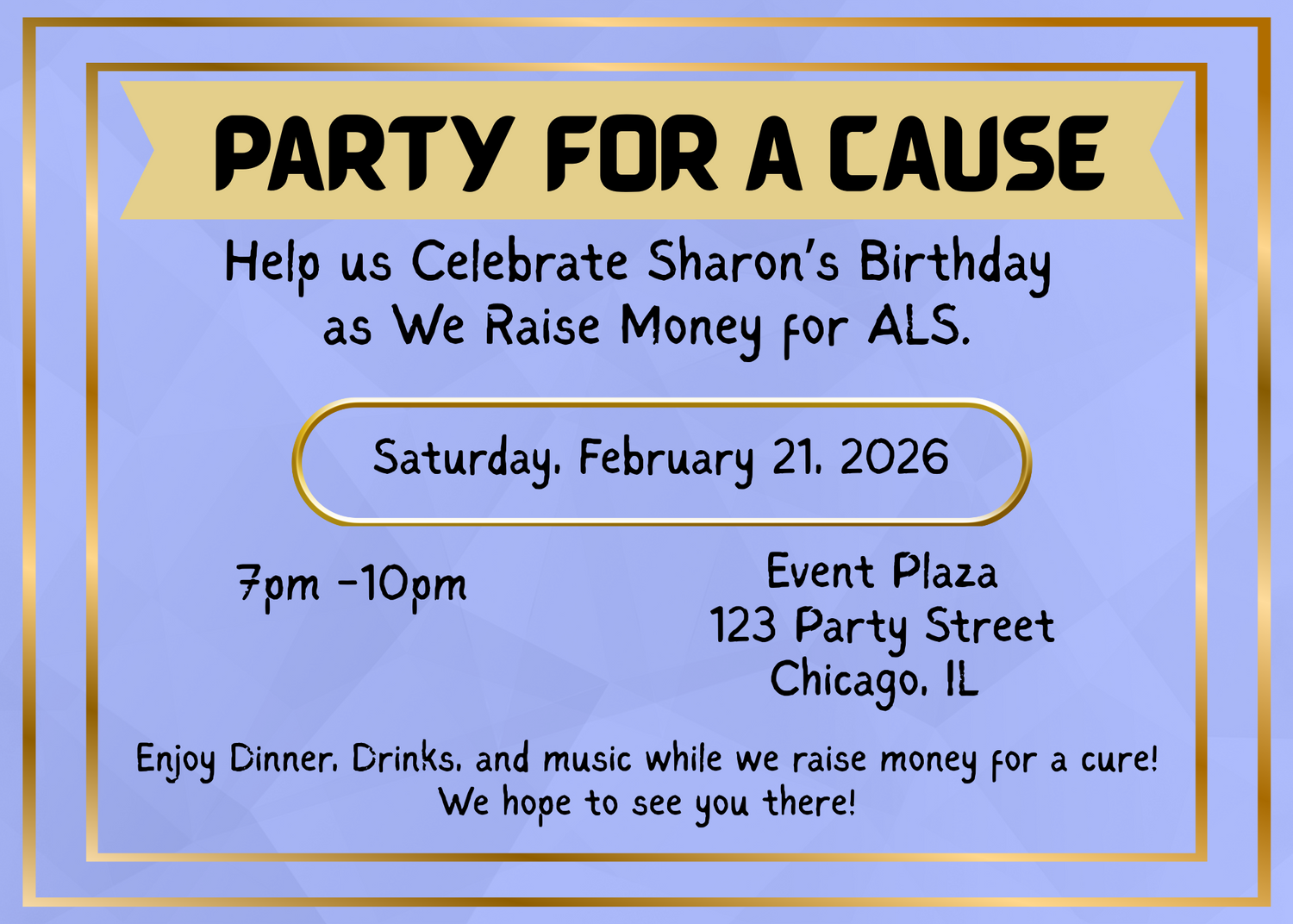 Birthday Party for a Cause- ALS