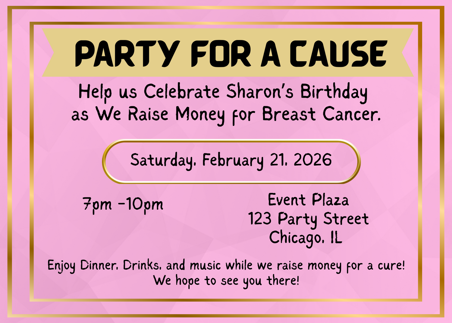 Birthday Party for a Cause - Breast Cancer