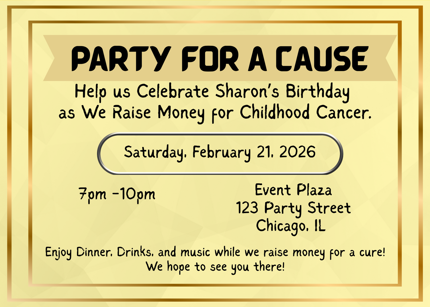Birthday Party for a Cause - Childhood Cancer