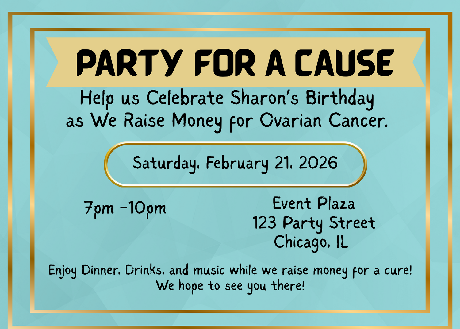 Birthday Party for a Cause - Ovarian cancer