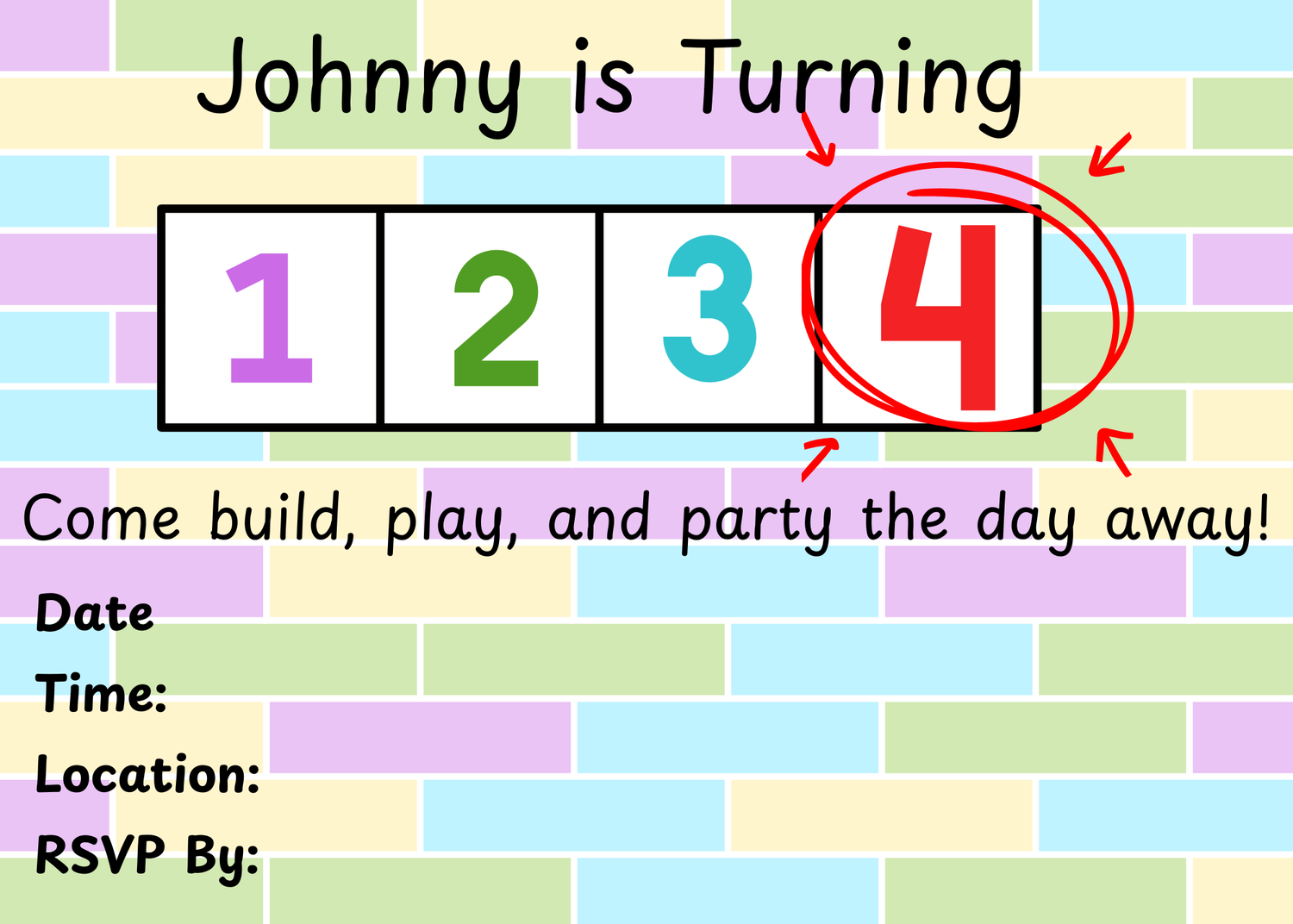 Building Blocks Theme 4th Birthday