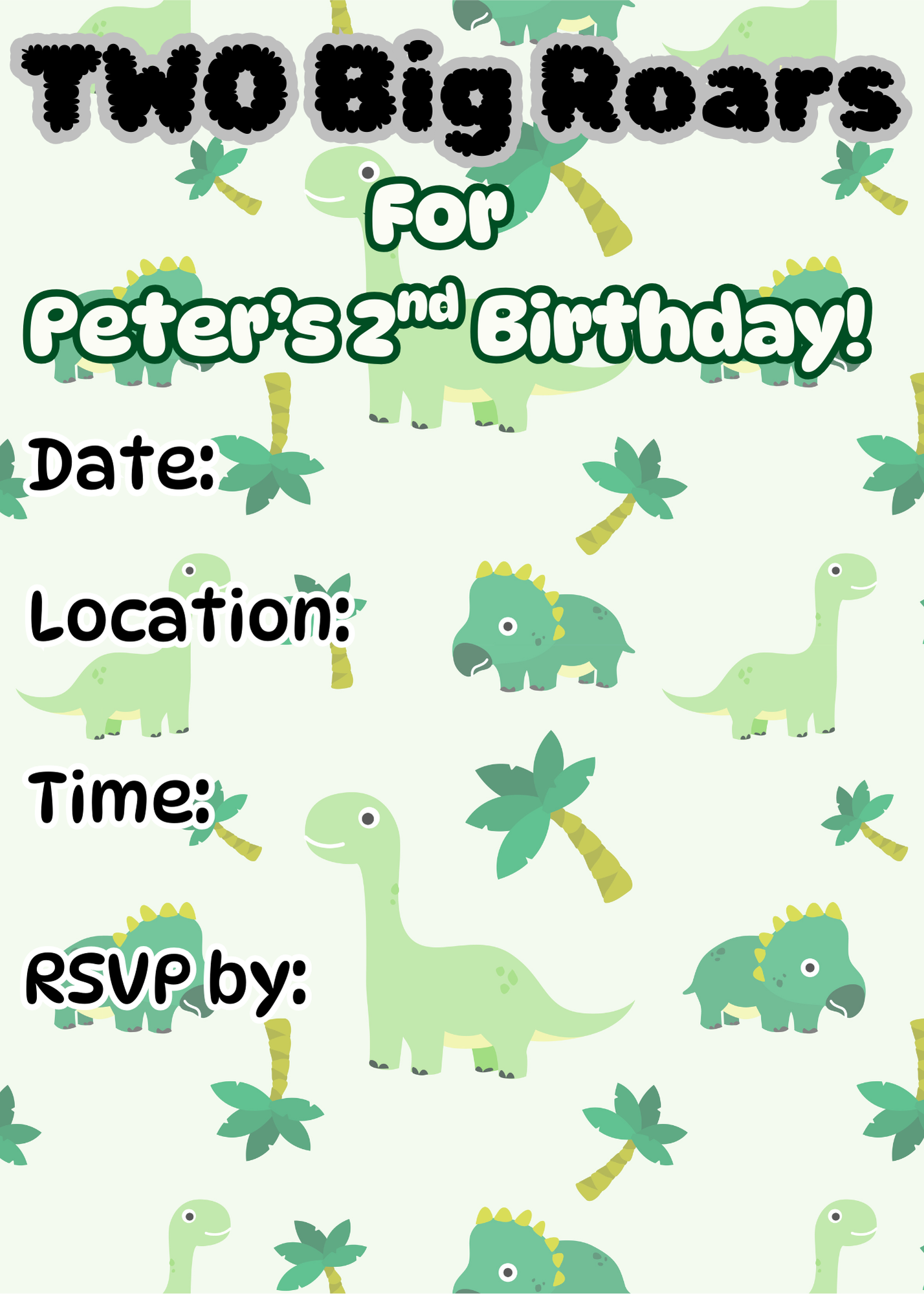 Dinosaur Theme Second Birthday