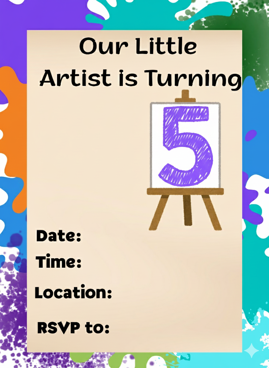 Our Little Artist 5th Birthday