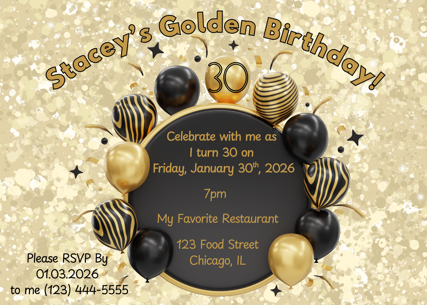 Golden Theme Birthday