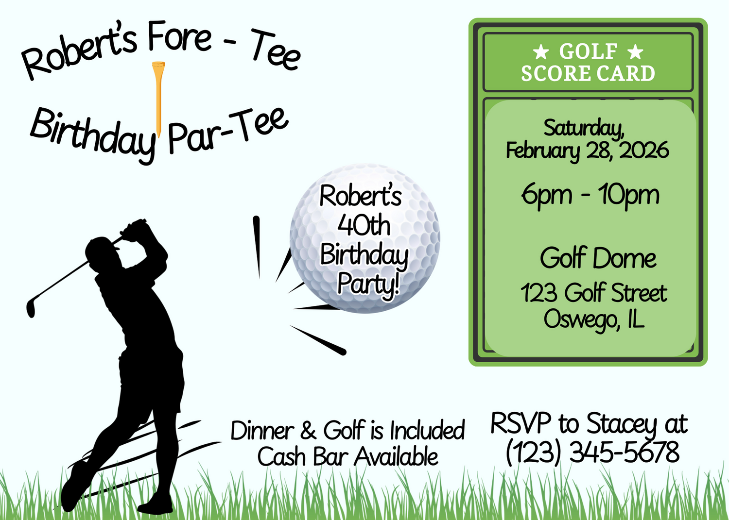 Golf Theme Adult Birthday