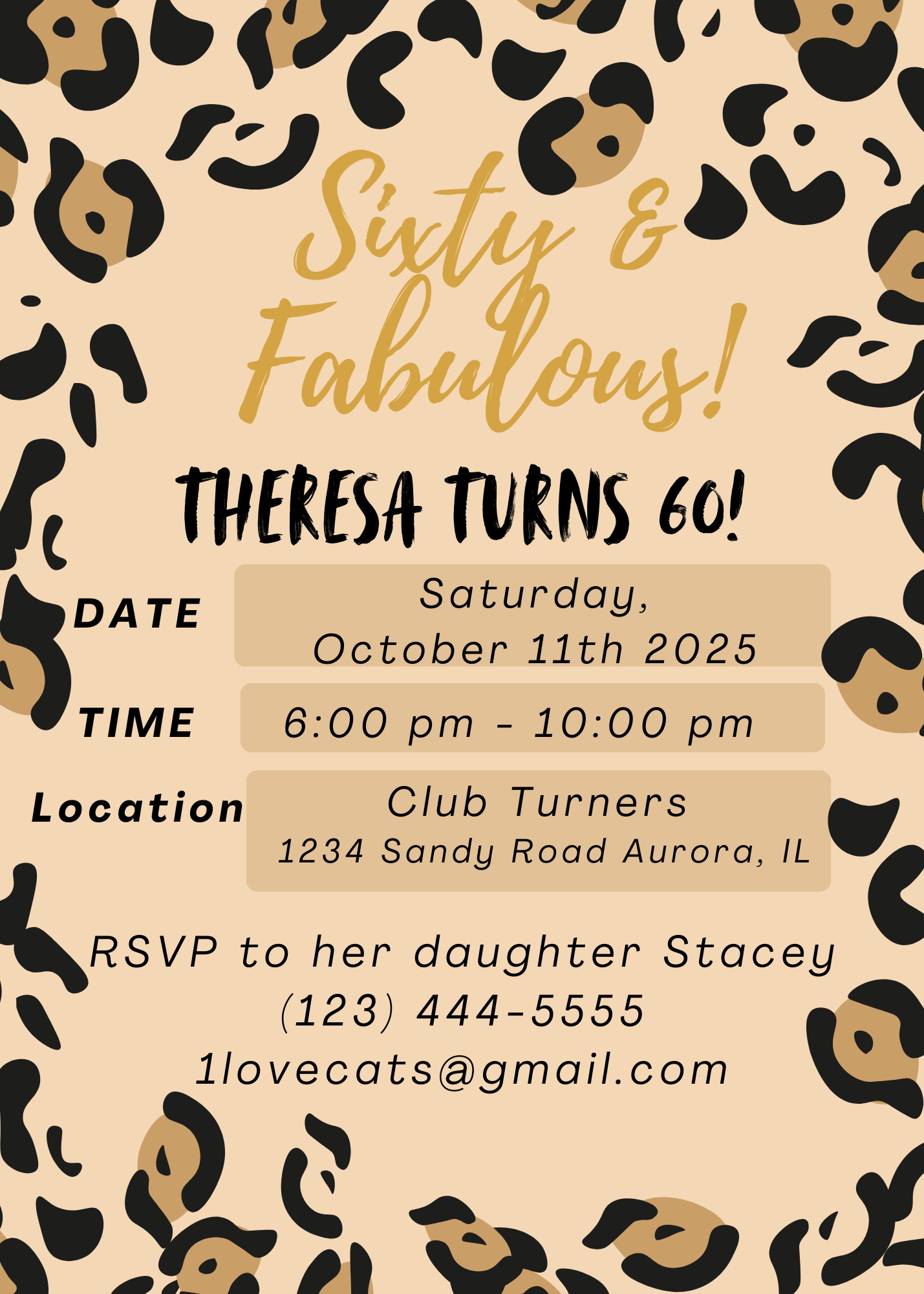 Leopard print Adult Birthday