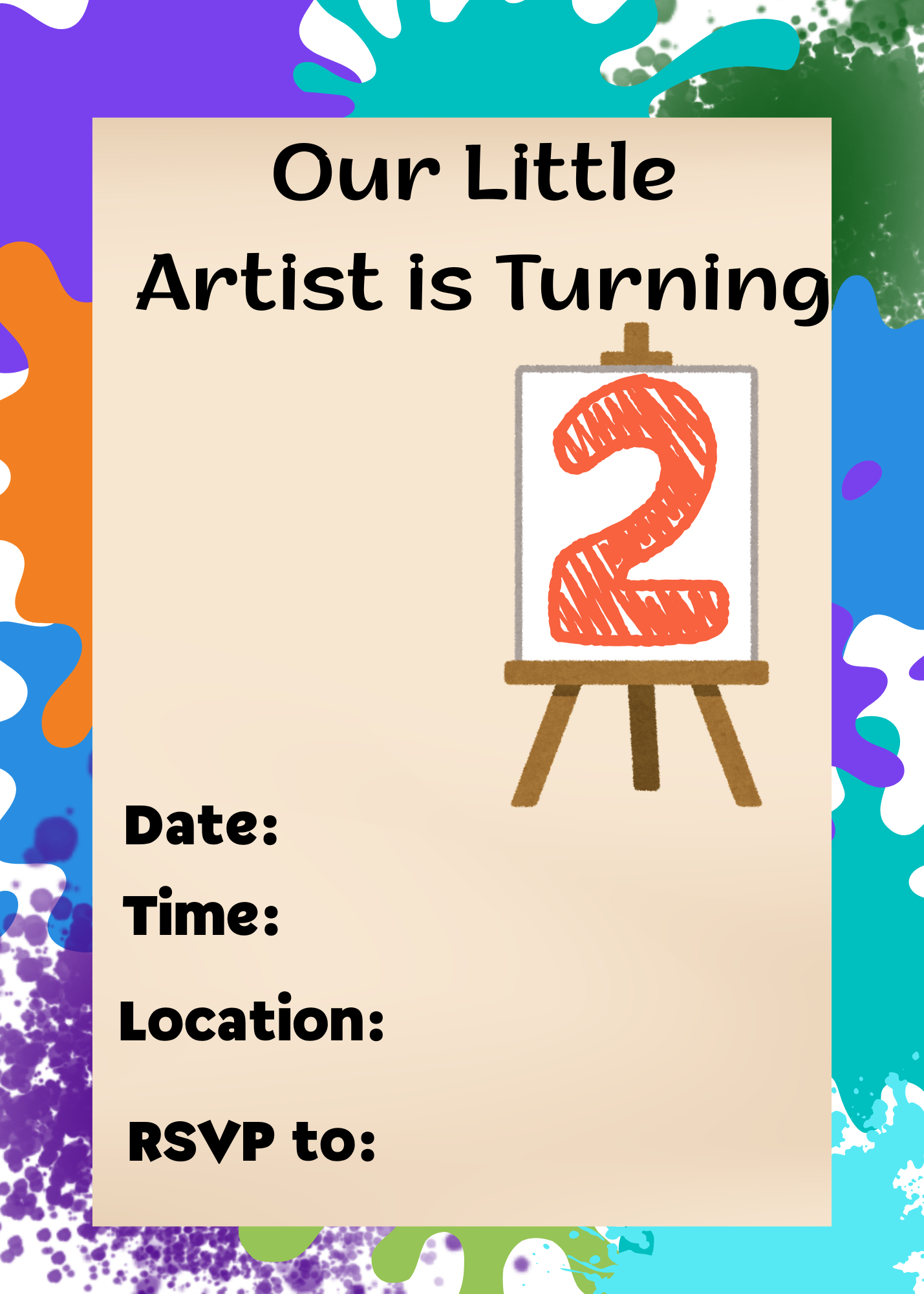 Little Artist Turning Two Birthday