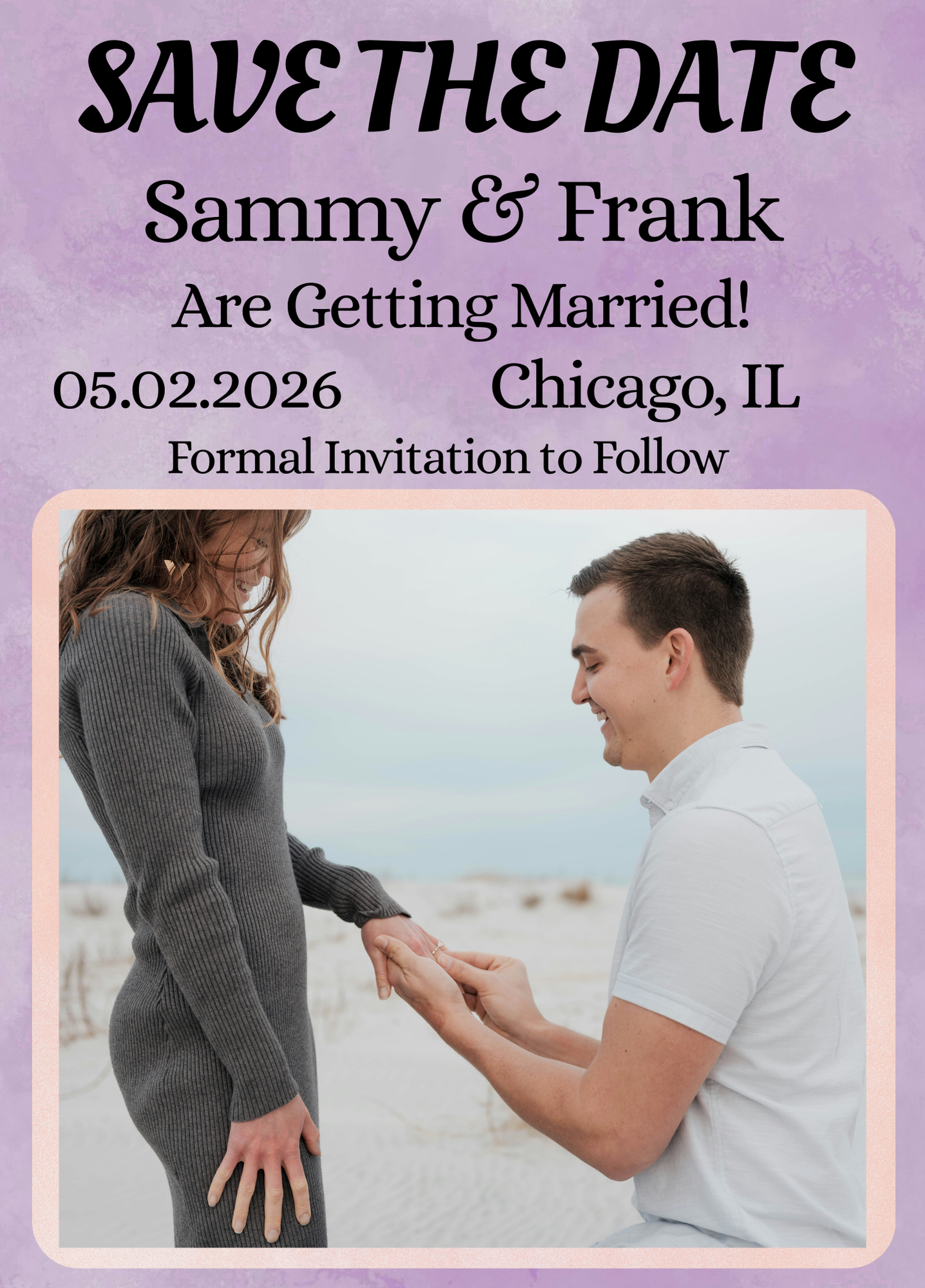 Modern Lavender Save the Date