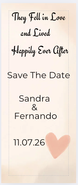Bookmark Size Save the Date Happily Ever After Quote