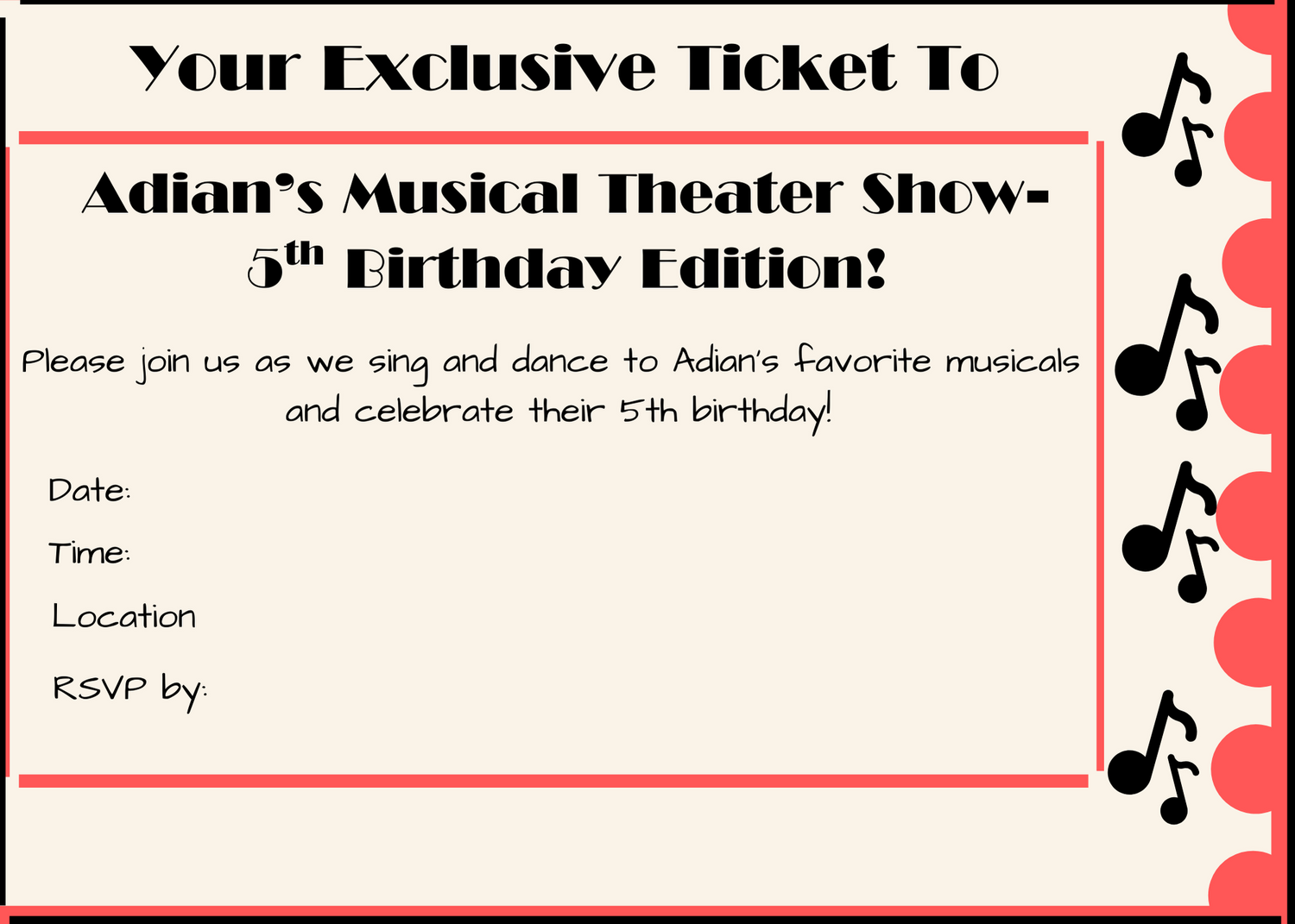 Theater Theme Five Year Old Birthday