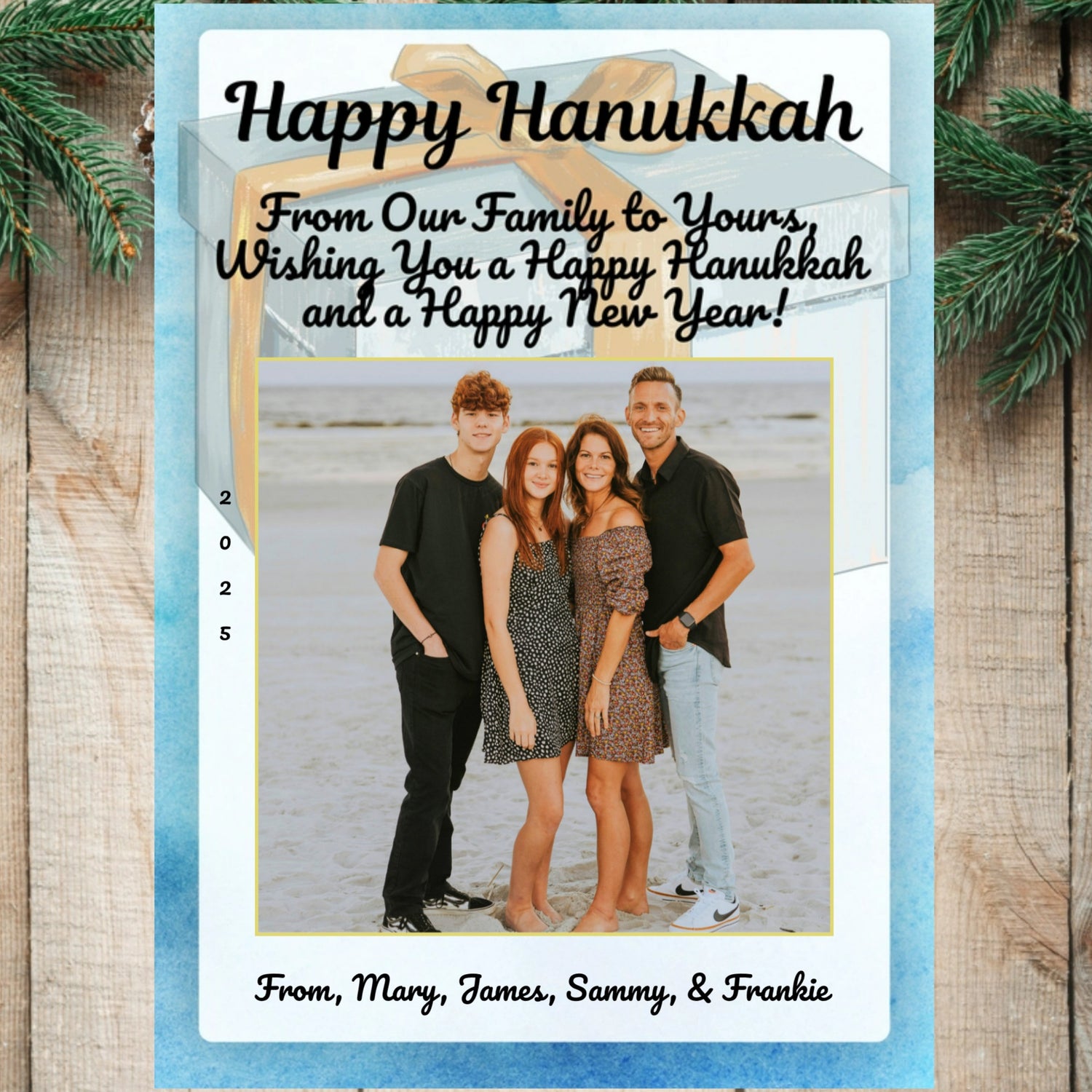 Happy Hanukkah with a Blue Background