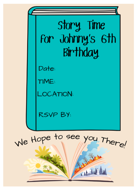 Book Theme Six Birthday