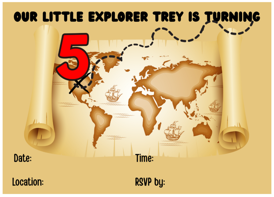 Explorer Theme Fifth Birthday